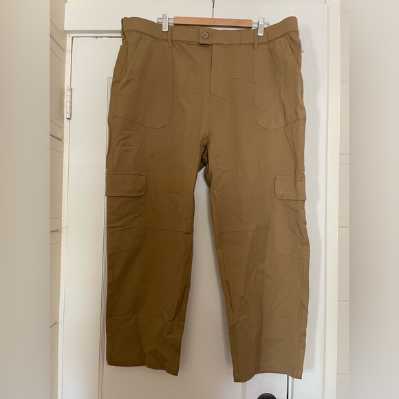 Universal Standard Karlee stretch cotton twill cargo pants, vintage khaki L/22 - Picture 5 of 9